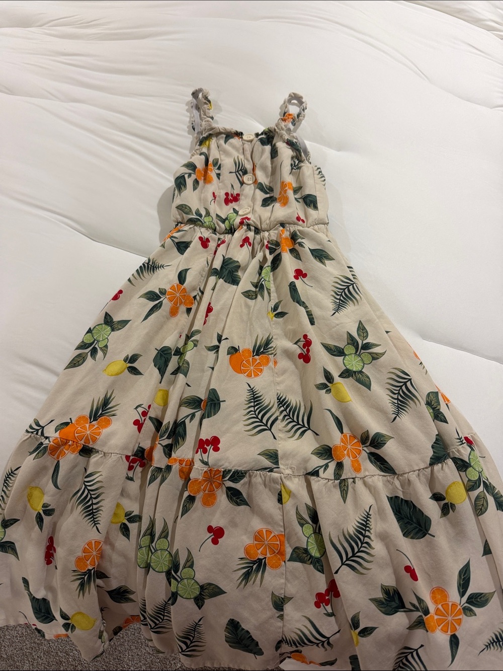 Women’s Her Universe Cream Tropical Fruit Print Sundress